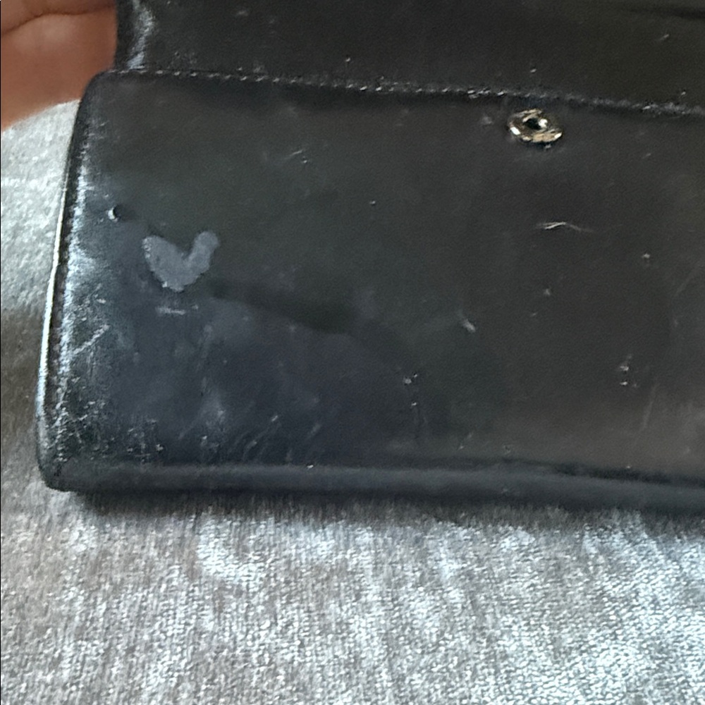 Dior Black Leather Wallet with Silver Logo - Picture 3 of 16